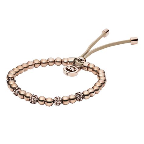 michael kors rose gold plated bead bracelet|Michael Kors diamond bangle bracelet.